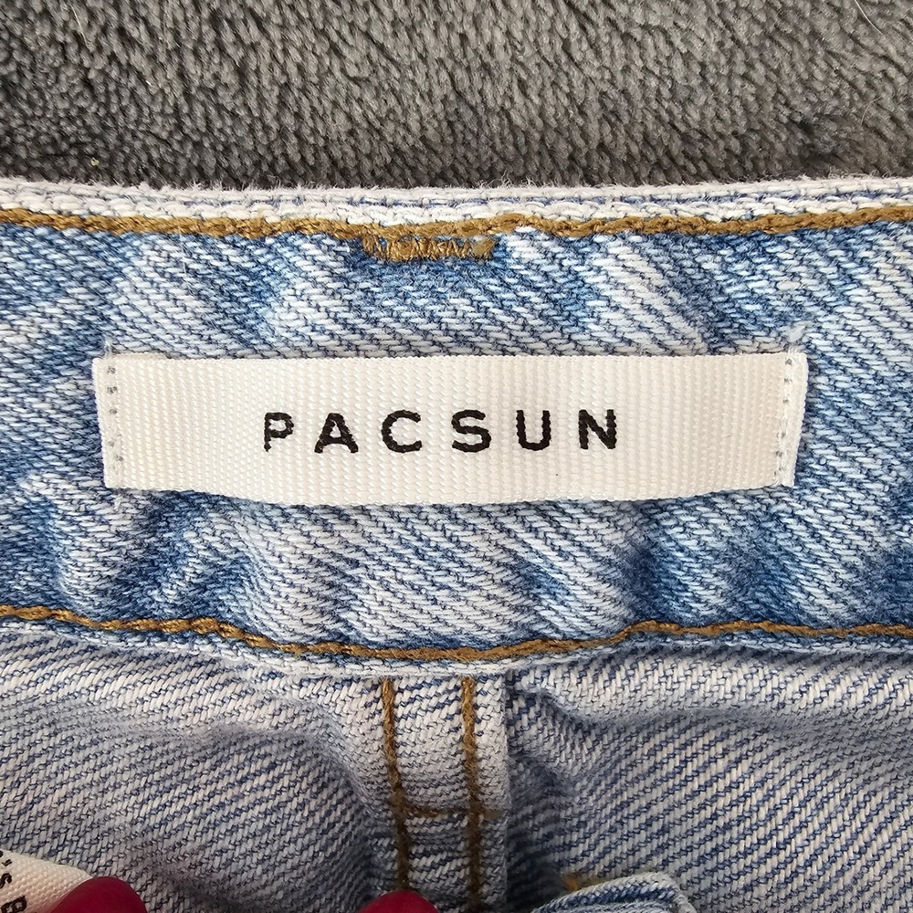 PAC SUN 90s Boyfriend Jeans Light Wash Patchwork Denim Size 24 - Picture 4 of 9